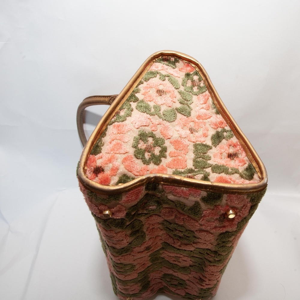 Anthropologie Floral Satchel in Pink and Green - Picture 3 of 8